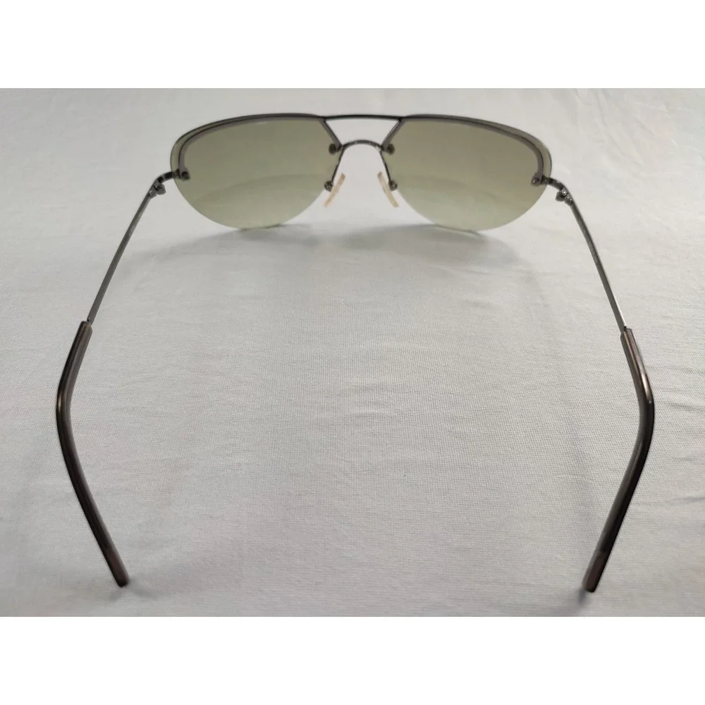 AV by Adrienne Vittadini Sunglasses AV EX#1 Gunmetal Aviator Green Flash 62-13‎